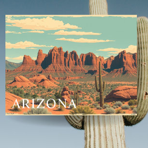 Carte Postale Arizona Red Rocks Vintage voyage Retro