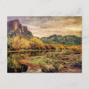 Carte Postale Arizona River Sonoran Desert Mountains Art numériq