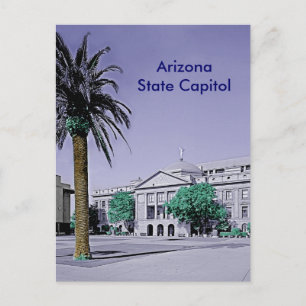 Carte Postale Arizona State Capitol Retro avec touche de couleur