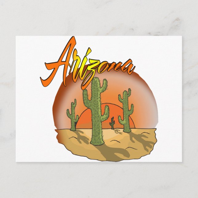 Carte Postale ARIZONA Sunset Cactus (Devant)