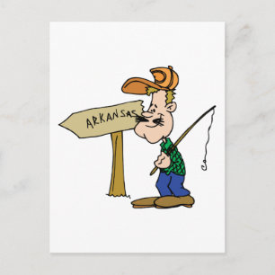 Carte Postale Arkansas AR Pêcheur Vintage voyage Souvenir