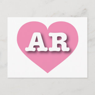 Carte Postale Arkansas Coeur rose - J'aime AR