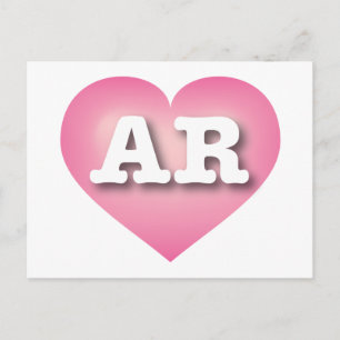 Carte Postale Arkansas Pink Fade Heart - I love AR
