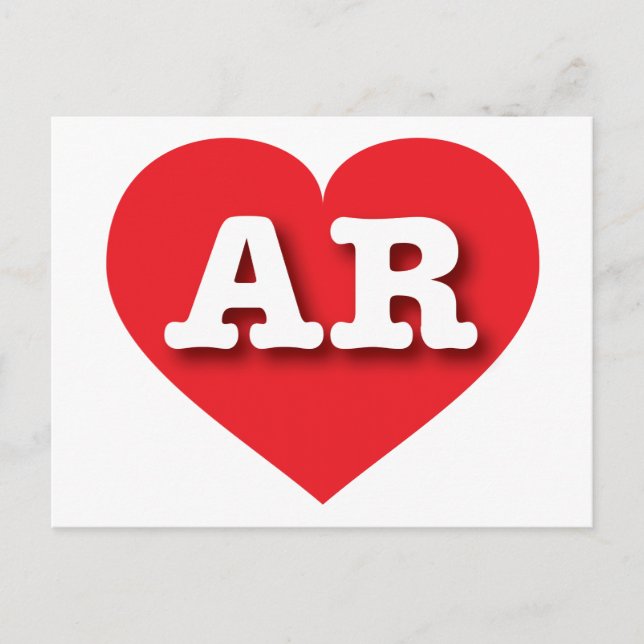 Carte Postale Arkansas Red Heart - J'aime AR (Devant)