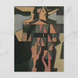 Carte Postale Arlequin de Juan Gris, Cubisme Vintage Art