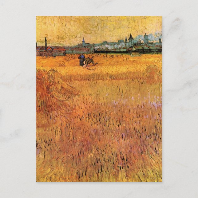Carte Postale Arles Vue des champs de blé par van Gogh (Devant)