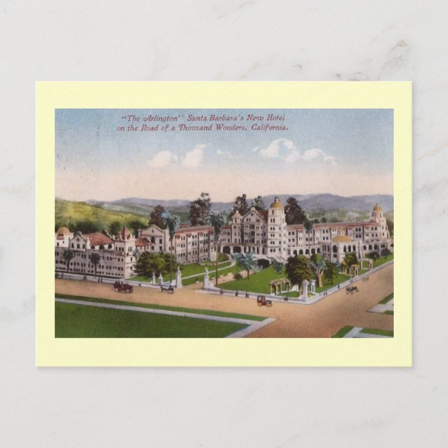 Carte Postale Arlington Hotel, Père Noël Barbara, Californie Vin (Devant)
