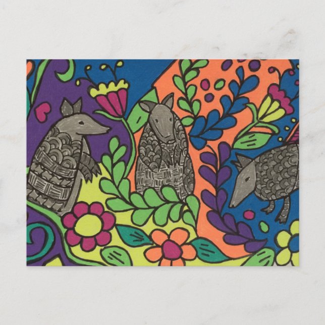 Carte postale Armadillos Whimsical (Devant)