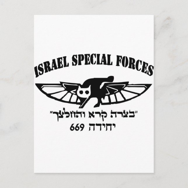 Carte Postale Armée israélienne IDF 669 unité de réserve Hébreu  (Devant)