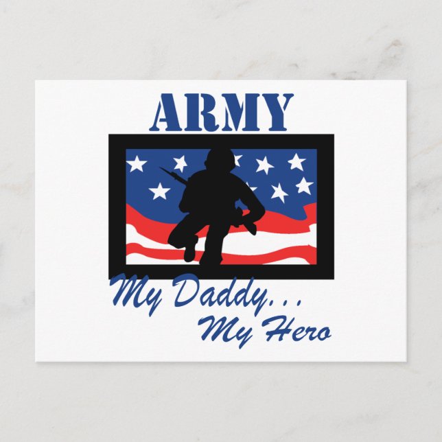 Carte Postale Armée Mon papa Mon héros (Devant)