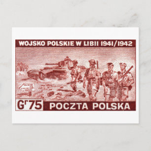 Carte Postale Armée polonaise 2ème guerre mondiale en Libye