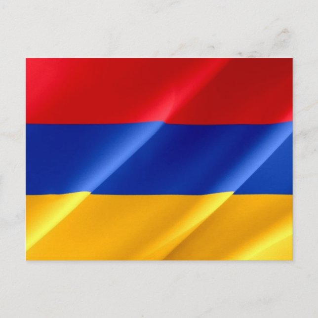 Carte Postale Arménie - drapeau arménien agitant - (Devant)