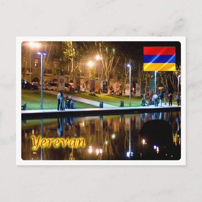 Carte Postale Arménie - Erevan - Vie nocturne - (Devant)
