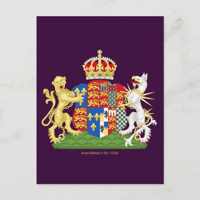 Carte Postale Armoiries Anne Boleyn (Devant)