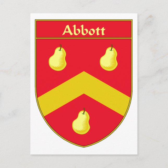 Carte Postale Armoiries d'Abbott/crête de famille (Devant)