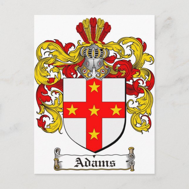 Carte Postale Armoiries d'Adams / Armoiries de la famille Adams (Devant)