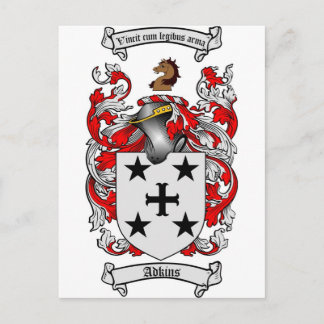 Carte Postale Armoiries d'Adkins / Armoiries de la famille Adkin