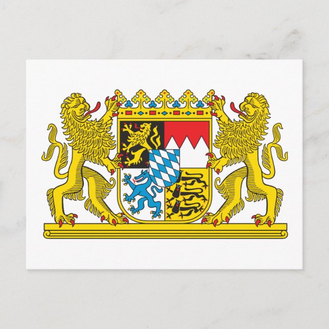 Carte Postale Armoiries de Bavière Symbole officiel de l'Allemag (Devant)