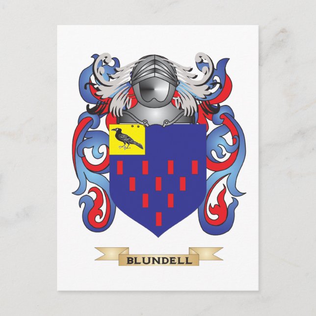 Carte Postale Armoiries de Blundell (Armoiries de la famille) (Devant)