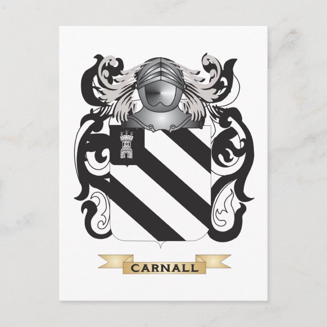 Carte Postale Armoiries de Carnall (crête de famille) (Devant)
