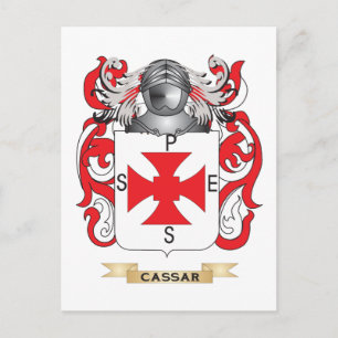 Carte Postale Armoiries de Cassar (crête de famille)