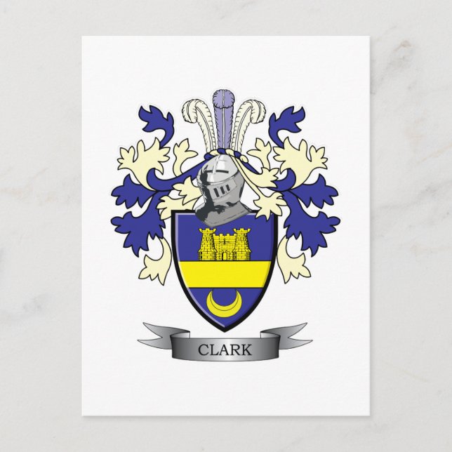 Carte Postale Armoiries de Clark Family Crest (Devant)