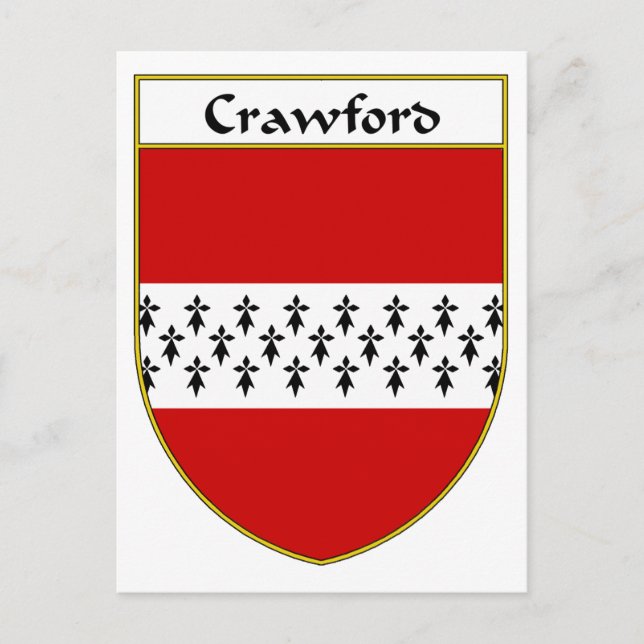 Carte Postale Armoiries de Crawford/crête de famille (Devant)