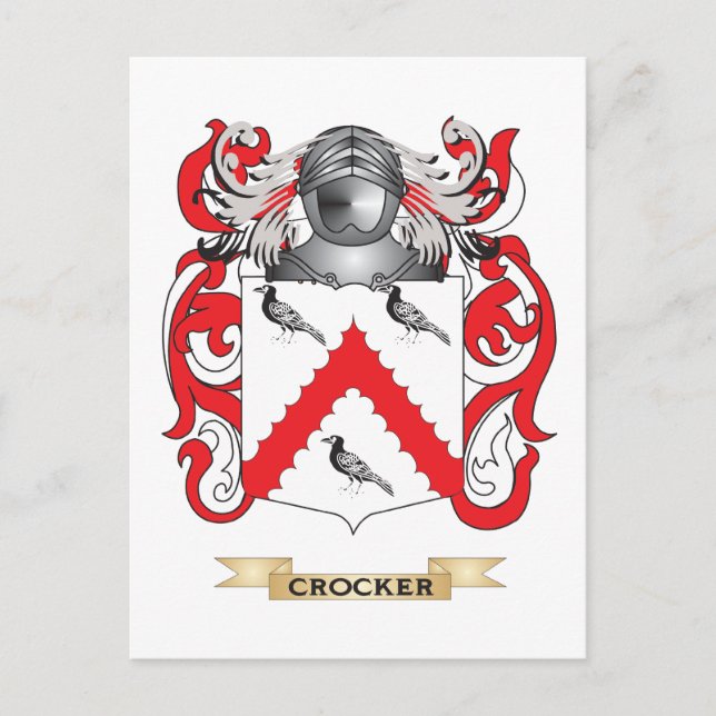 Carte Postale Armoiries de Crocker (Devant)