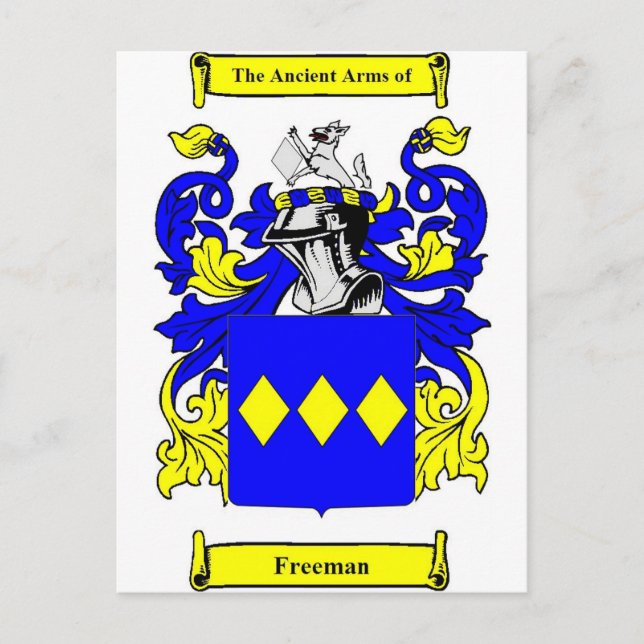 Carte Postale Armoiries de Freeman (anglais) (Devant)