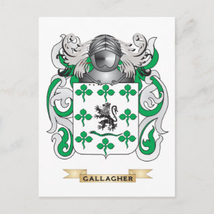 Carte Postale Armoiries de Gallagher (Armoiries de la famille)