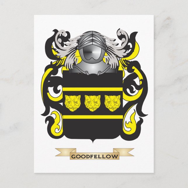 Carte Postale Armoiries de Goodfellow (Armoiries de famille) (Devant)