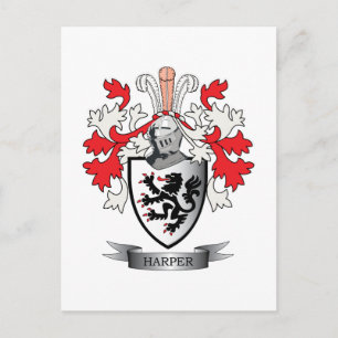 Carte Postale Armoiries de Harper Family Crest