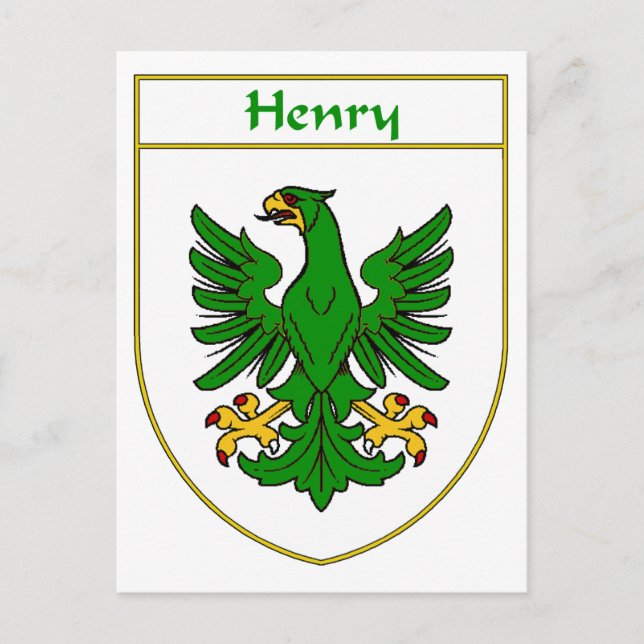 Carte Postale Armoiries de Henry Coat/crête de famille (Devant)