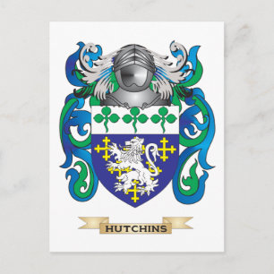 Carte Postale Armoiries de Hutchins (crête de famille)