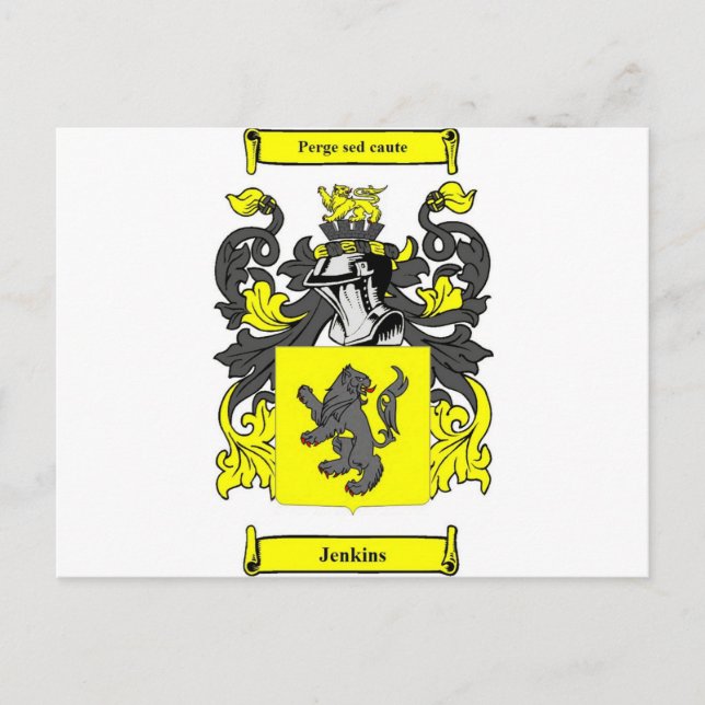 Carte Postale Armoiries de Jenkins (anglais) (Devant)