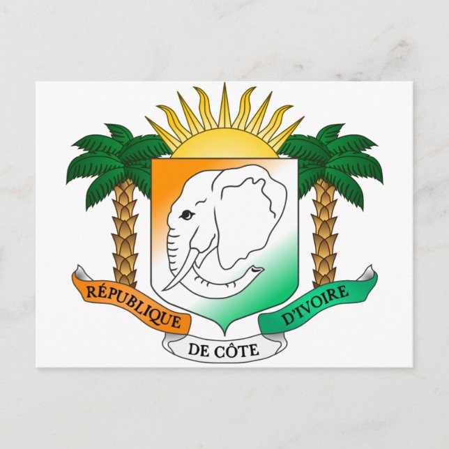 Carte Postale Armoiries de la Côte d'Ivoire (Devant)
