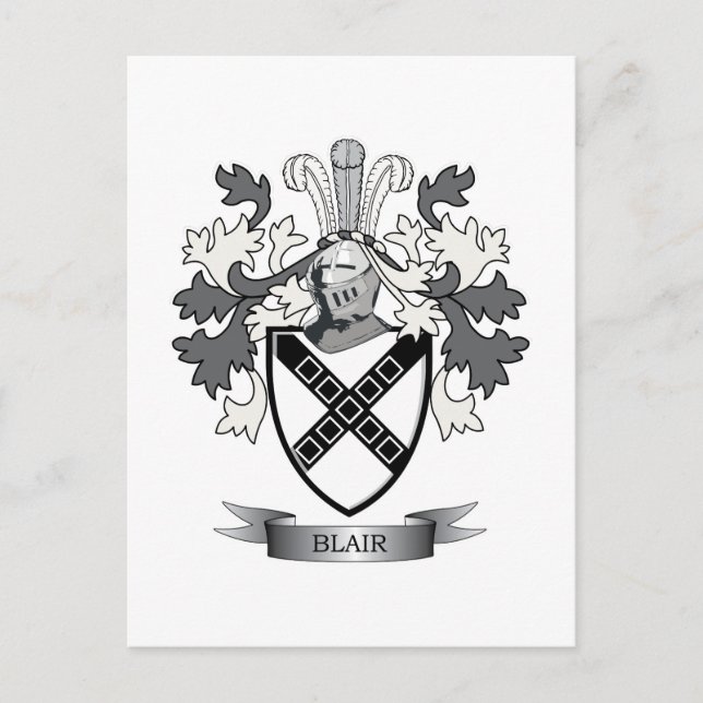 Carte Postale Armoiries de la famille Blair (Devant)