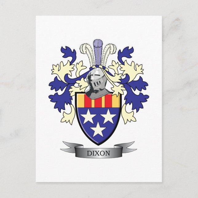 Carte Postale Armoiries de la famille Dixon (Devant)