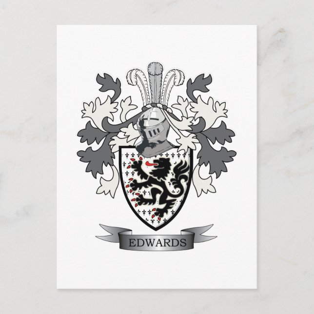 Carte Postale Armoiries de la famille Edwards (Devant)