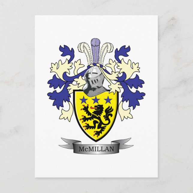 Carte Postale Armoiries de la famille McMillan (Devant)