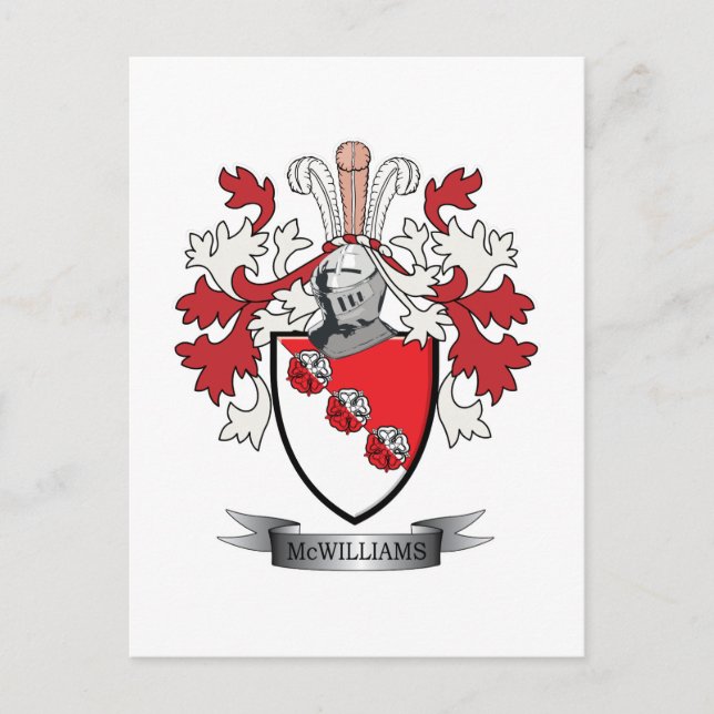 Carte Postale Armoiries de la famille McWilliams (Devant)