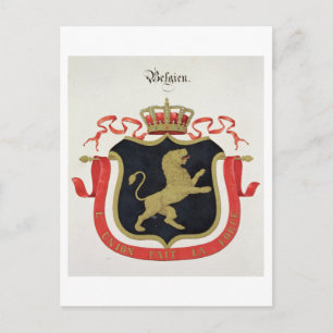 Carte Postale Armoiries de la famille royale belge, d'une collec