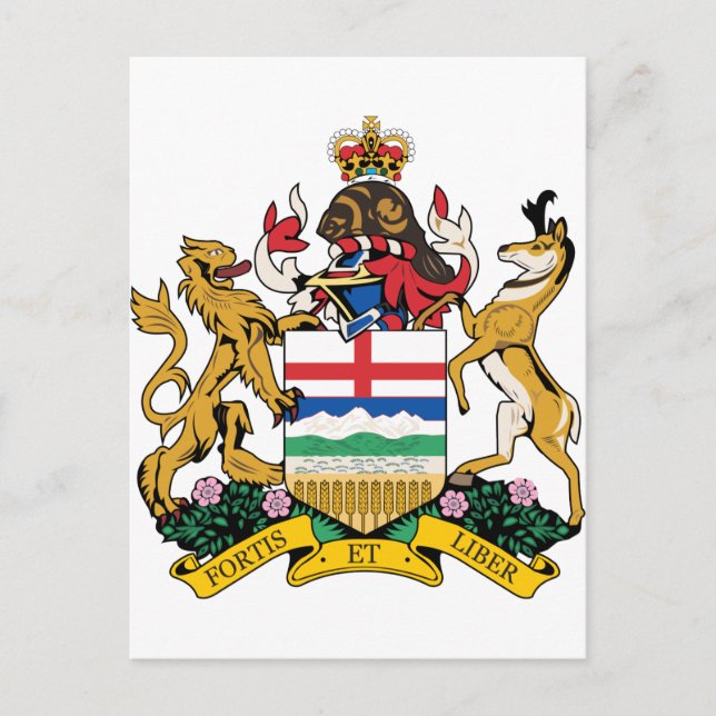 Carte Postale Armoiries De L'Alberta (Devant)