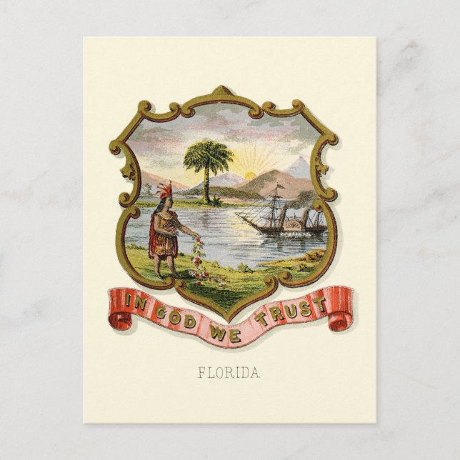 Carte Postale Armoiries de l'État de Floride (1876) (Devant)