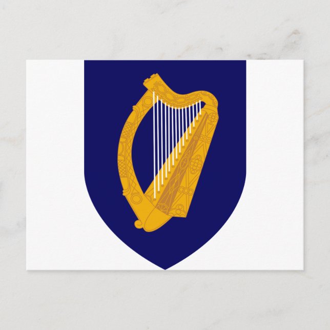 Carte Postale Armoiries de l'Irlande - Emblème irlandais (Devant)