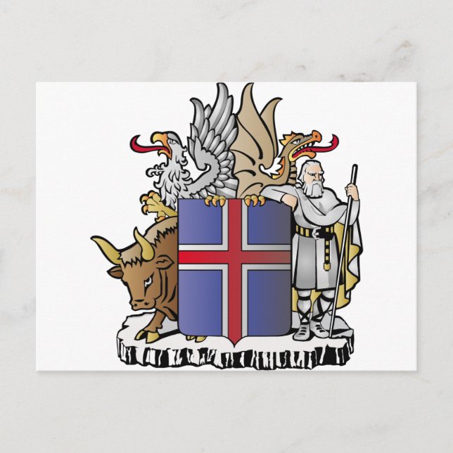 Carte Postale Armoiries de l'Islande (Devant)