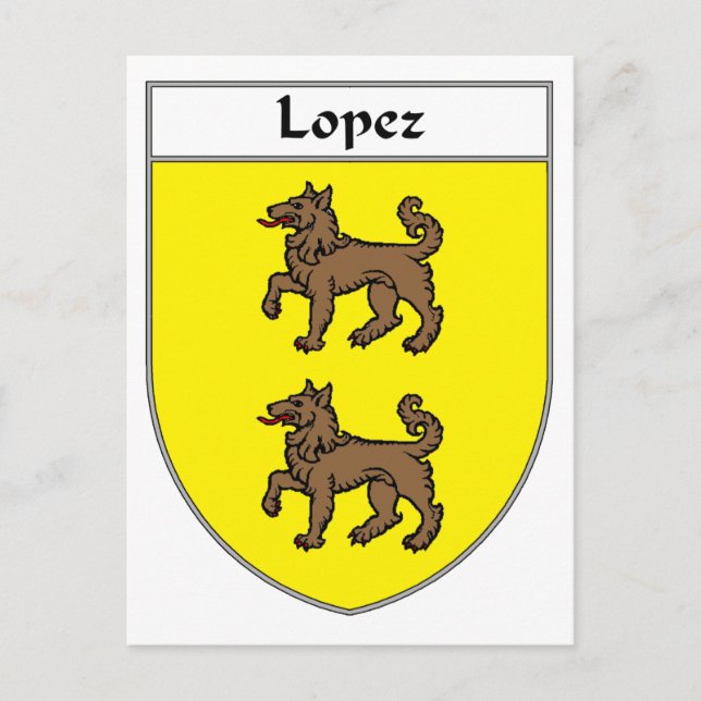 Carte Postale Armoiries de Lopez/crête de famille (Devant)