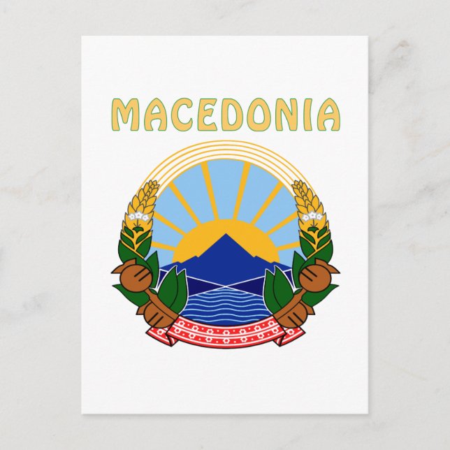 Carte Postale Armoiries De MACÉDOINE (Devant)