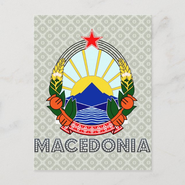 Carte Postale Armoiries de Macédoine (Devant)