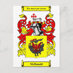 Carte Postale Armoiries de McDonald (anglais)